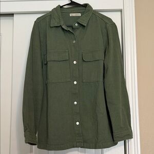 Luvamia Olive Utility Snap-Front Jacket